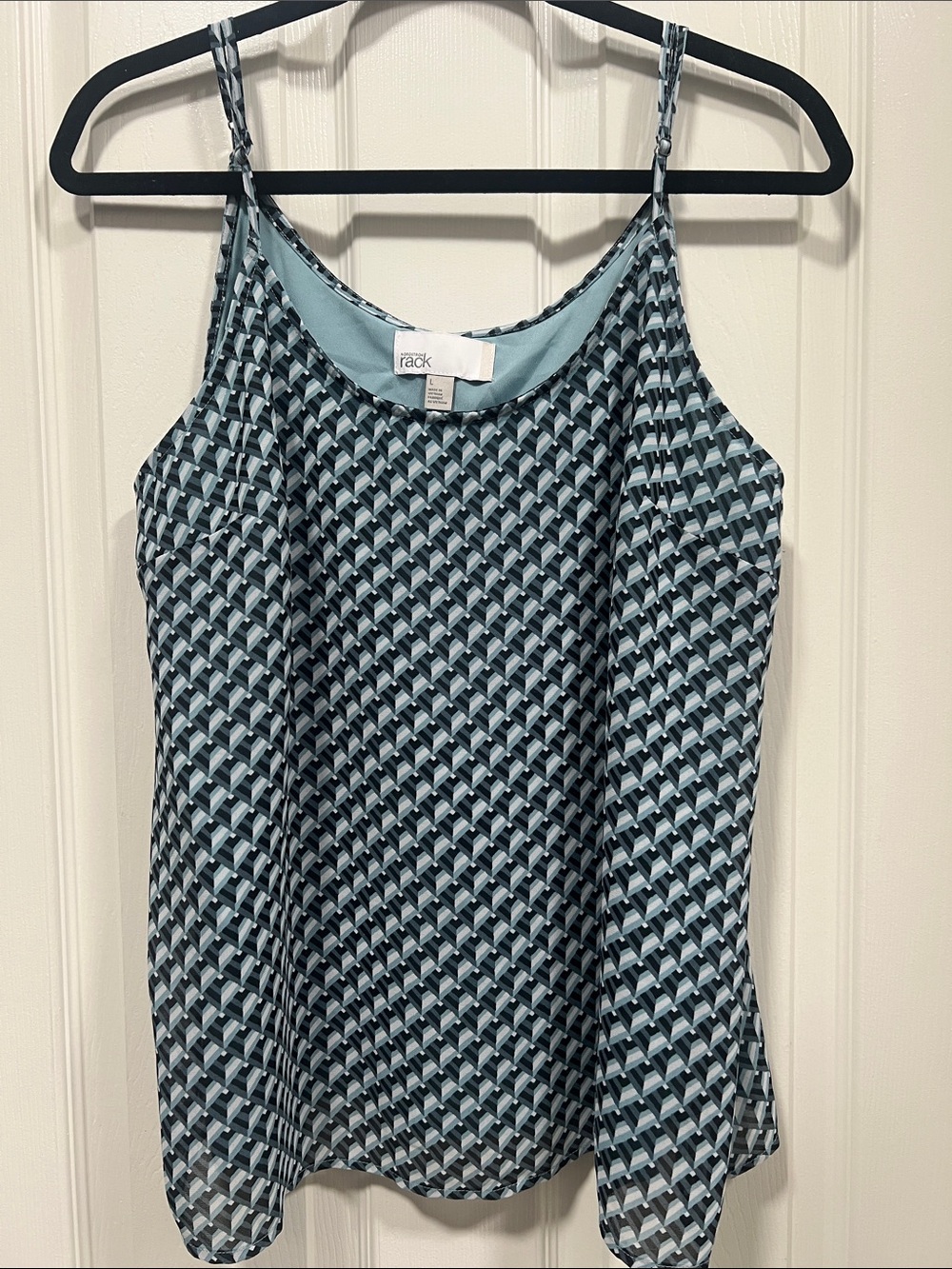 Nordstrom Rack Blue Geometric Print Camisole with Adjustable Straps